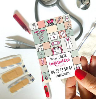 Cartes de visite originales- infirmières - Ava Martin Illustration